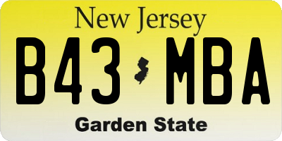 NJ license plate B43MBA