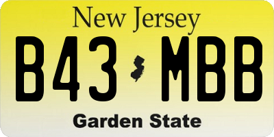NJ license plate B43MBB