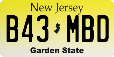 NJ license plate B43MBD
