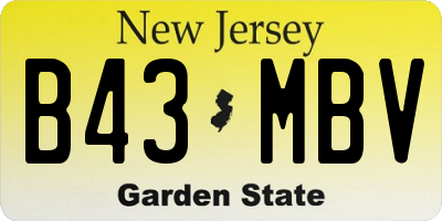 NJ license plate B43MBV