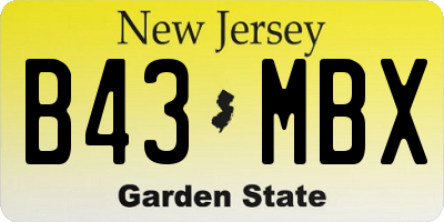 NJ license plate B43MBX