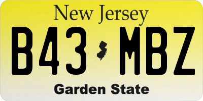 NJ license plate B43MBZ