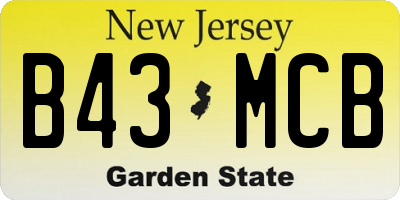 NJ license plate B43MCB