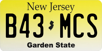 NJ license plate B43MCS