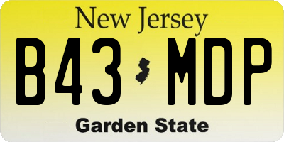 NJ license plate B43MDP