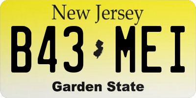 NJ license plate B43MEI