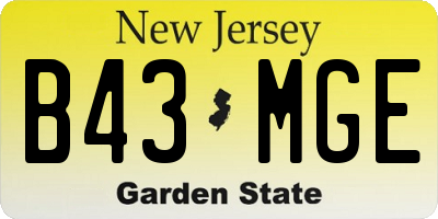 NJ license plate B43MGE