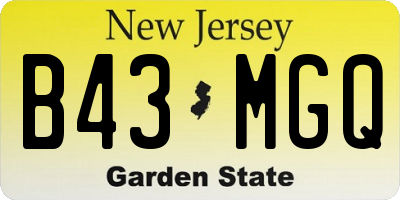 NJ license plate B43MGQ
