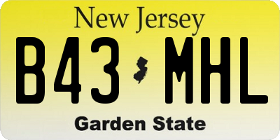 NJ license plate B43MHL