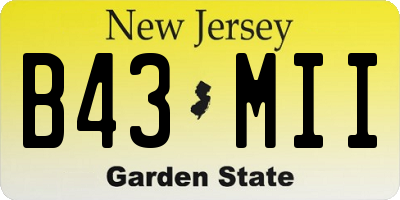 NJ license plate B43MII