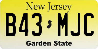 NJ license plate B43MJC