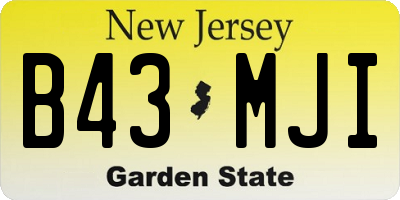 NJ license plate B43MJI