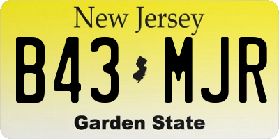 NJ license plate B43MJR