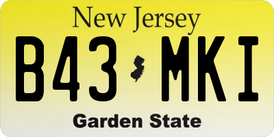NJ license plate B43MKI