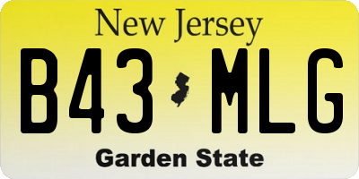 NJ license plate B43MLG