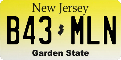 NJ license plate B43MLN