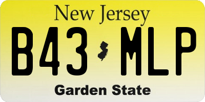 NJ license plate B43MLP