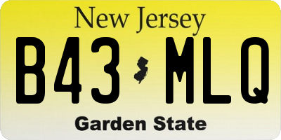 NJ license plate B43MLQ