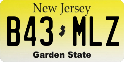 NJ license plate B43MLZ