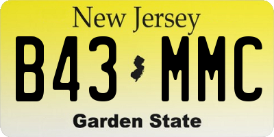 NJ license plate B43MMC
