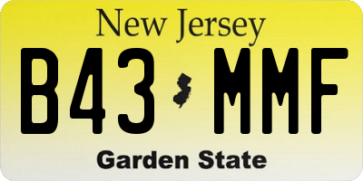 NJ license plate B43MMF