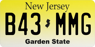 NJ license plate B43MMG