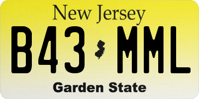 NJ license plate B43MML