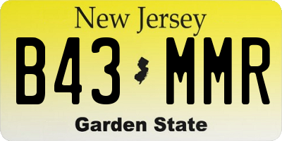 NJ license plate B43MMR