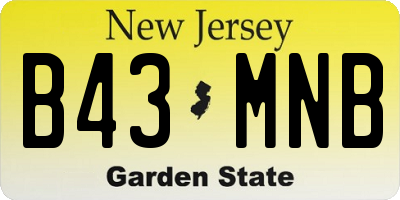 NJ license plate B43MNB