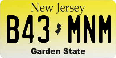 NJ license plate B43MNM