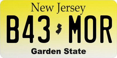 NJ license plate B43MOR