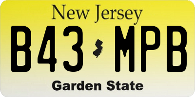 NJ license plate B43MPB