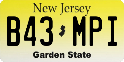 NJ license plate B43MPI