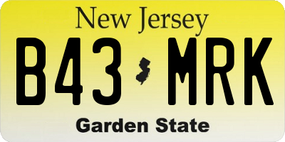 NJ license plate B43MRK