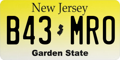 NJ license plate B43MRO