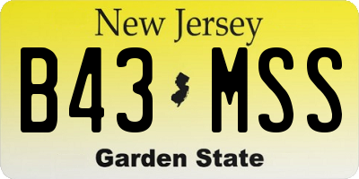 NJ license plate B43MSS