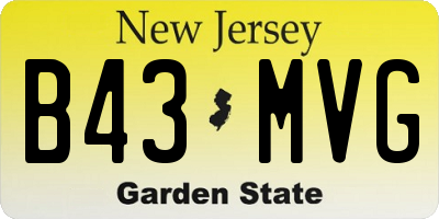 NJ license plate B43MVG