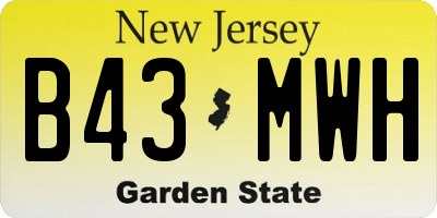 NJ license plate B43MWH