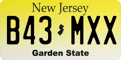 NJ license plate B43MXX