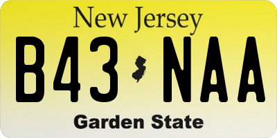 NJ license plate B43NAA