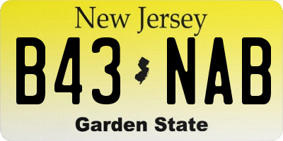 NJ license plate B43NAB