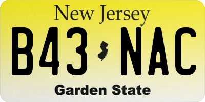 NJ license plate B43NAC