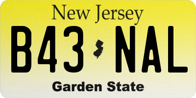 NJ license plate B43NAL