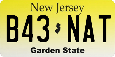 NJ license plate B43NAT