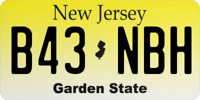 NJ license plate B43NBH