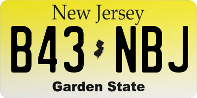 NJ license plate B43NBJ