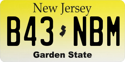 NJ license plate B43NBM