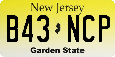 NJ license plate B43NCP