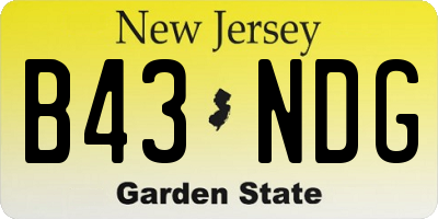 NJ license plate B43NDG