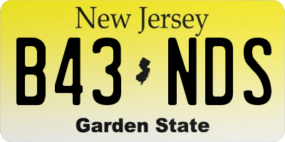 NJ license plate B43NDS